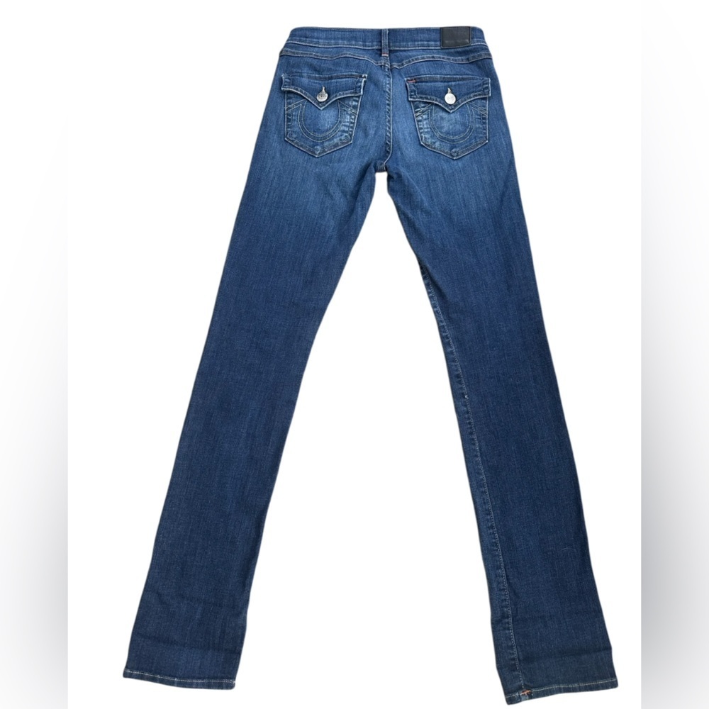 True Religion Cora Mid Rise Straight Leg Jeans Sz 27 Tall - Picture 2 of 11